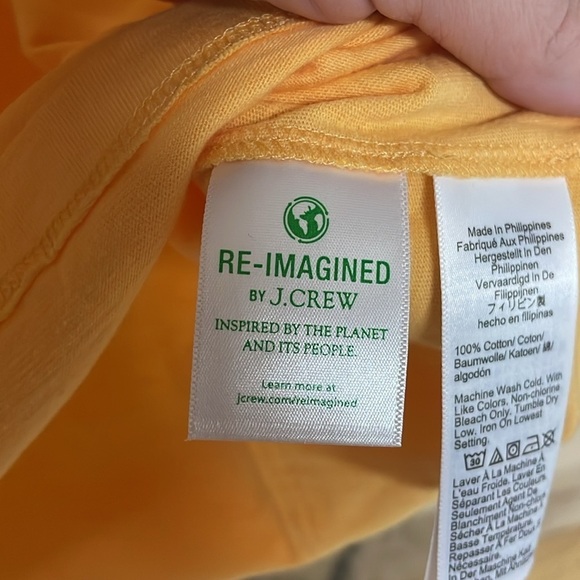 J. Crew size XL organic slub tee in bright orange boxy fit - Picture 5 of 6